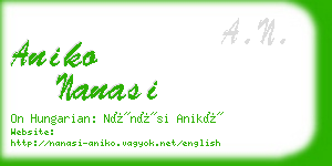 aniko nanasi business card